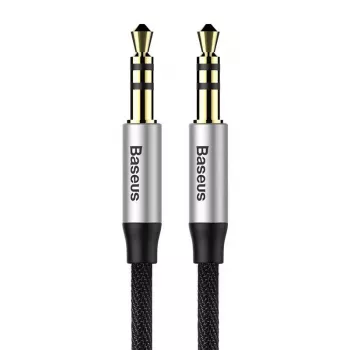 Baseus Yiven garso kabelis 3.5 mm vyriškas M30 1.5 m sidabrinis+juodas