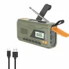 Nešiojamas FM radijas MANTA RDI401G su saulės baterija, dinaminiu sukimu, 4000–4500 mAh baterija, 5V USB išėjimu, 3W, žibintuvėliu
