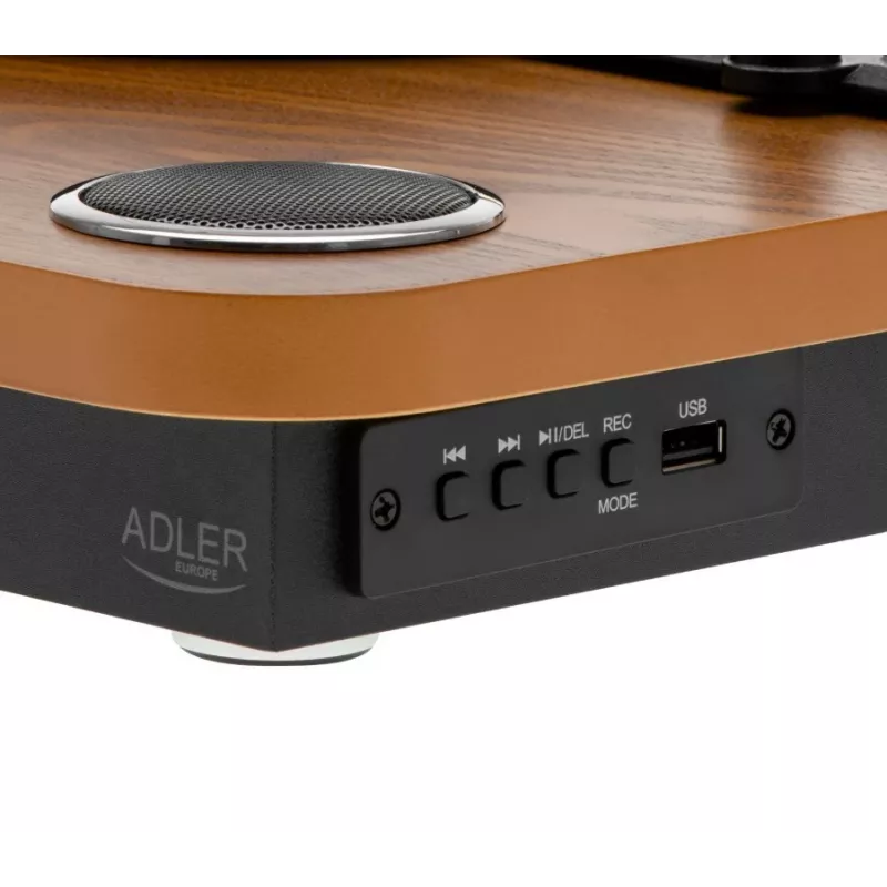 Patefono grotuvas Adler AD 1914 su USB, Bluetooth 5.4, keramine plokštele, įmontuotais garsiakalbiais