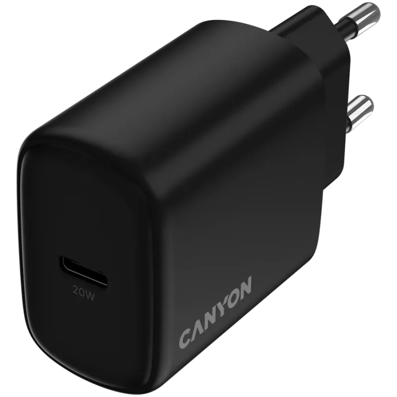CANYON OnCharge 200 20W 1xPD EU juodas įkroviklis