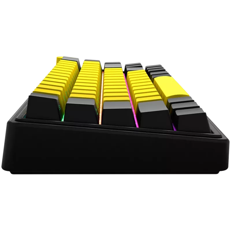Mechaninė žaidimų klaviatūra LORGAR KBP70MW 65% juoda geltona EN išdėstymas