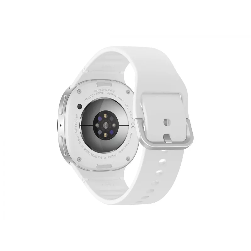 Samsung Galaxy Watch 8 3,3 cm (1,3 colio) AMOLED 40 mm Skaitmeninis 438 x 438 pikselių Liečiamas ekranas 4G Sidabrinė Wi-Fi GPS (palydovas)