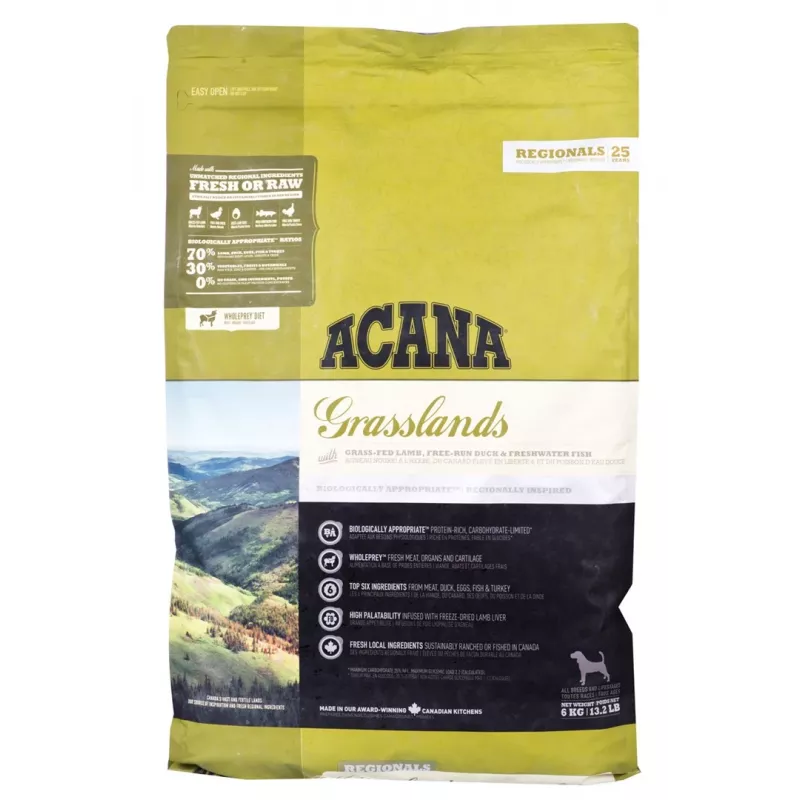 ACANA Highest protein Grasslands Dog - sausas šunų ėdalas - 6kg