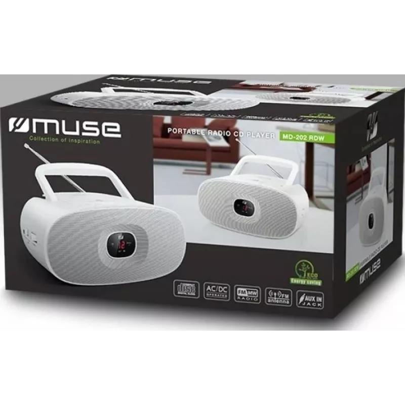 Nešiojamas CD grotuvas Muse MD-202 Baltas
