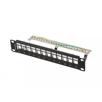 Pataisų skydelis LANBERG PPKS-9212-B 12 prievadų 1U 10 colių FTP