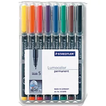 Permanentinis markeris Staedtler 313 WP8 8 spalvų rinkinys (juoda, mėlyna, ruda, žalia, oranžinė, raudona, violetinė, geltona)