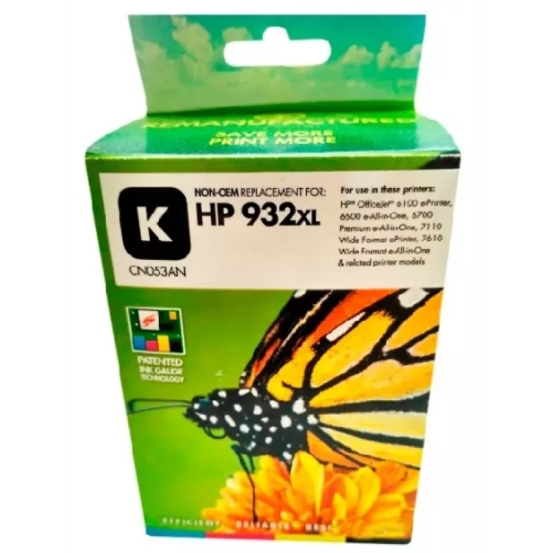 Kasetė suderinama Static-Control Hewlett-Packard 932XL CN053AE 100ml Juoda