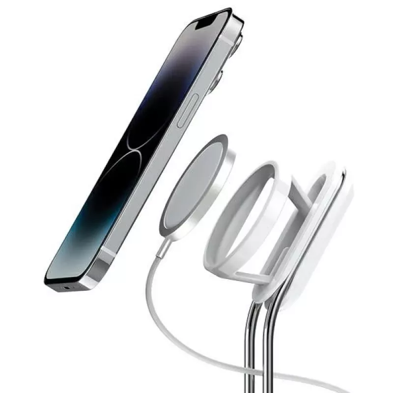 Telefono stovas SODI SIM-300 sidabrinis MagSafe – stalinis laikiklis „MagSafe“ suderinamiems iPhone