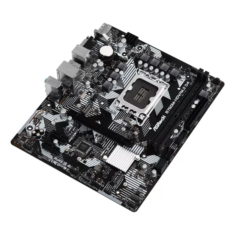 ASRock B760M-HDV/M.2 D4 pagrindinė plokštė, LGA 1700, DDR4, Micro-ATX