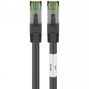 Goobay CAT 8.1 jungiamasis kabelis, S/FTP (PiMF), juodas, 2 m - be halogeno, varinis AWG 24 (66722)
