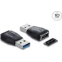 DELOCK lizdo keitiklis USB Type-A į Type-E, modelis 67339, juodas