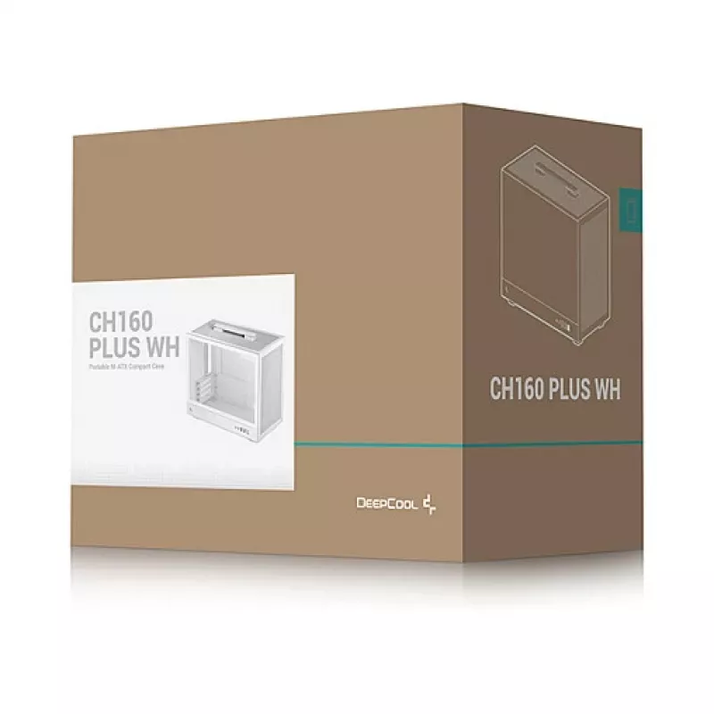 Kompiuterio korpusas DeepCool CH160 PLUS WH Small Form Factor baltas, microATX, grūdintas stiklas, USB-C