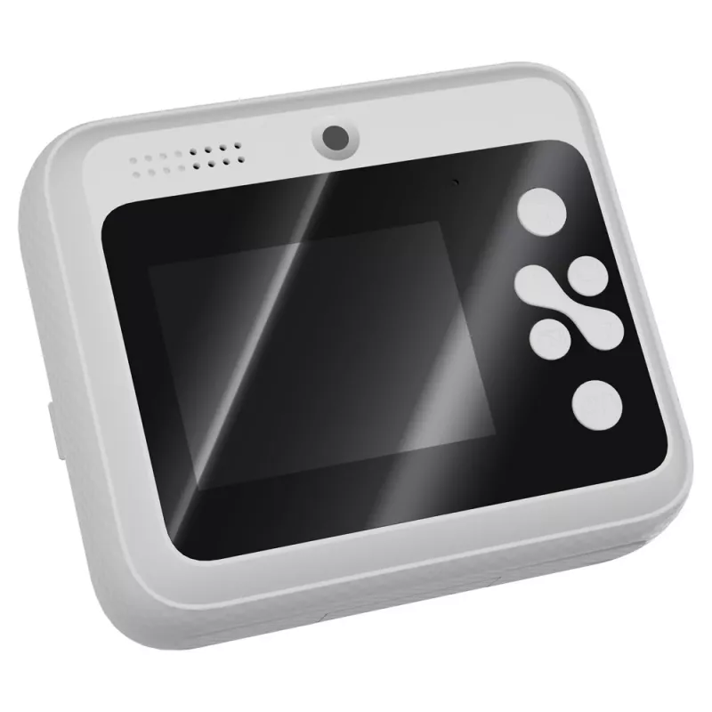 Momentinė spausdinimo kamera SAVIO AN-01 vaikams, balta, 2,4 colio LCD, MicroSDHC iki 32 GB, USB-C, 1200 mAh baterija