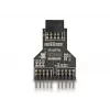 DeLOCK 60045 lyties keitiklis 9 kontaktų USB 2.0 2 x 9 kontaktų šukos juodas