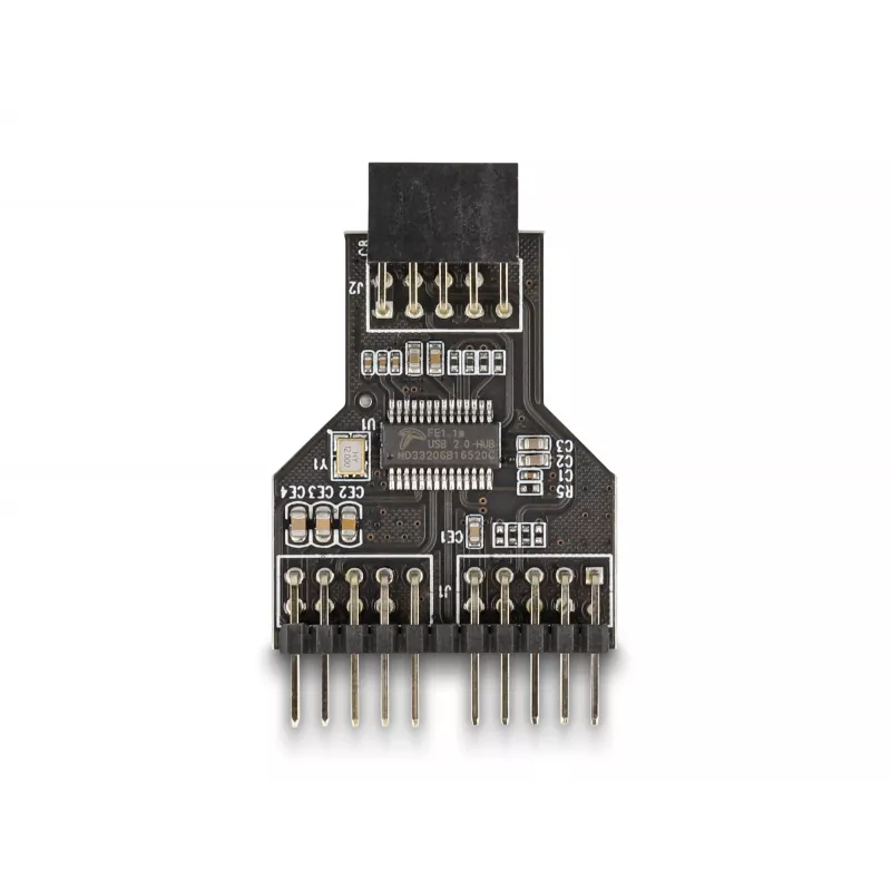 DeLOCK 60045 lyties keitiklis 9 kontaktų USB 2.0 2 x 9 kontaktų šukos juodas
