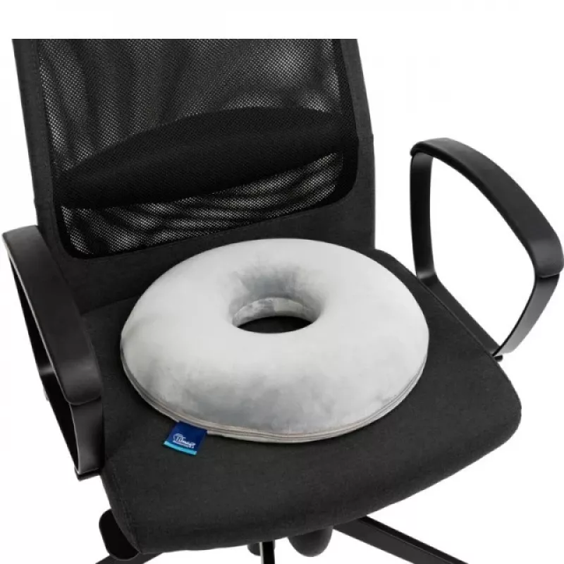 Sėdimoji pagalvė TIMAGO SUPPORT TIM su anga, 390×390×80 mm, pilka