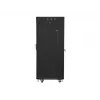 Laisvai pastatomas stovas LANBERG FF01-6627-12BL 19 colių 27U 600x600 mm stiklinėmis durimis, 800 kg talpa