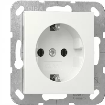 Gira SCHUKO kištukinis lizdas System 55 Reinweiß 418803 – įleidžiamas apsauginis įžeminimo lizdas