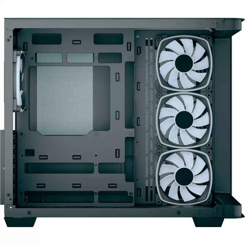 Kompiuterio korpusas AEROCOOL P500C EVO-G-BK-v1, bokštinis, su 2 grūdinto stiklo panelėmis, juodas