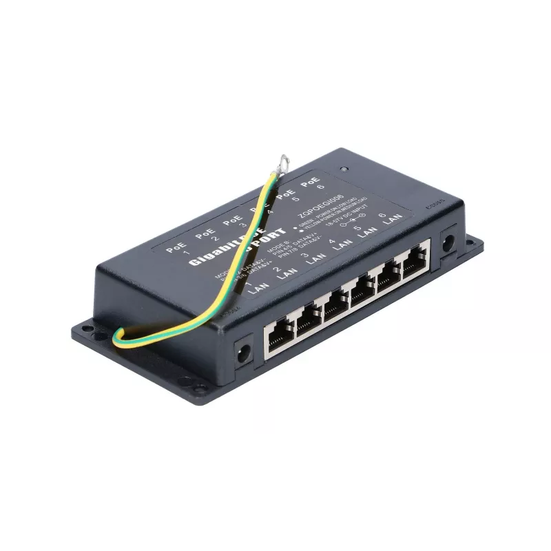 PoE įpurškiklis Extralink Gigabit 6 prievadų 6x 1000Mb/s RJ45