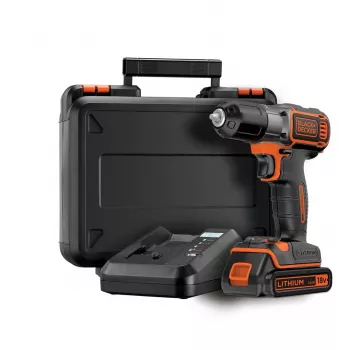 Gręžtuvas Black & Decker ASD18K-QW, be rakto, 1,5 Ah, juodai oranžinis