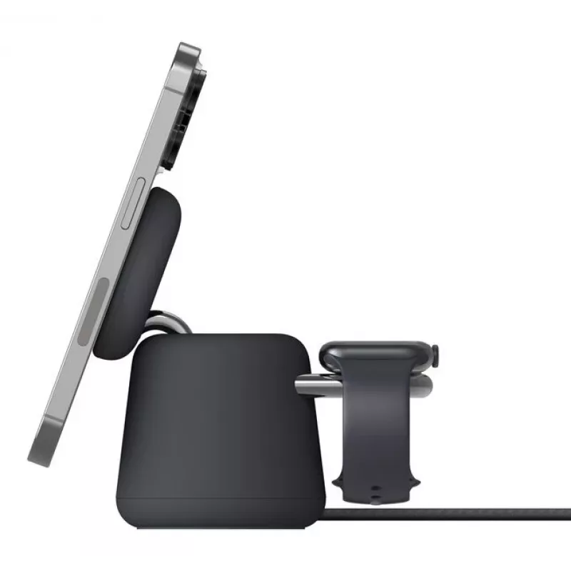 Belaidis įkroviklis Belkin WIZ027VFH36 2‑in‑1 magnetinis Qi2 15W, skirtas iPhone ir Apple Watch