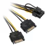 2x 15 kontaktų SATA į 1x 6 kontaktų PCIe adapteris – AKASA AK-CBPW19-15