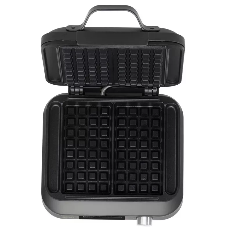Vaflinė Adler AD 3087 – belgiška elektrinė vaflinė, 2200 W, 2 stačiakampės plokštės 9×17 cm, juoda