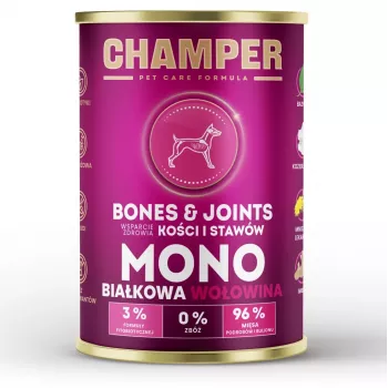 CHAMPER Bones & Joints Monoprotein Beef - šlapias šunų maistas - 400g