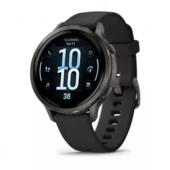 Garmin Venu 4 3,05 cm (1,2 colio) AMOLED 41 mm skaitmeninis 390 x 390 pikselių jutiklinis ekranas Juodas Wi-Fi GPS (palydovas)