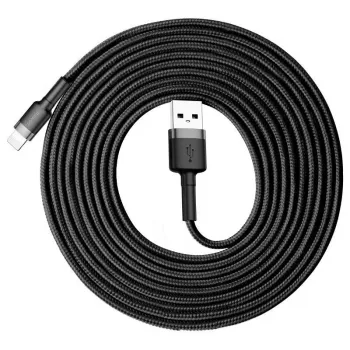 Baseus Cafule USB–Lightning laidas, 2A, 3 m (juoda + pilka)