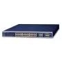 PLANET GS-4210-24P4C - Valdomas tinklo jungiklis - 24 prievadai 10/100/1000 (PoE+) + 4 Combo Gigabit-SFP - Stalinis arba montuojamas į stelažą - PoE+ (220 W)