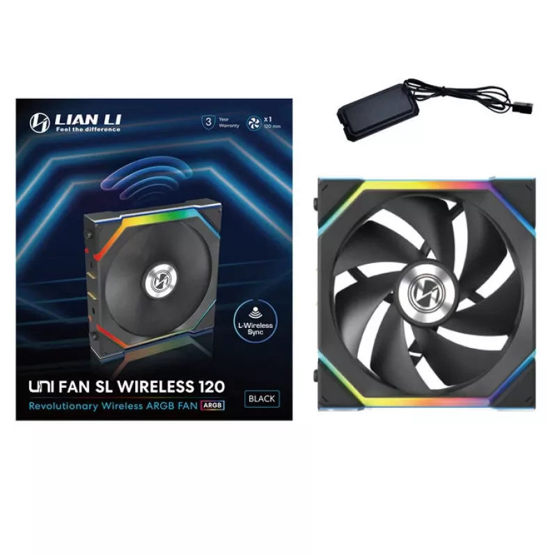 Ventiliatorius Lian Li UNI FAN SL Wireless 120 12 cm Juodas 28,5 dB 64.05 cfm