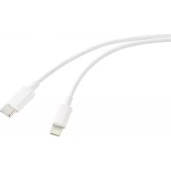 Renkforce USB kabelis USB 2.0 USB-C kištukas Apple Lightning kištukas Baltas (RF-6857550)