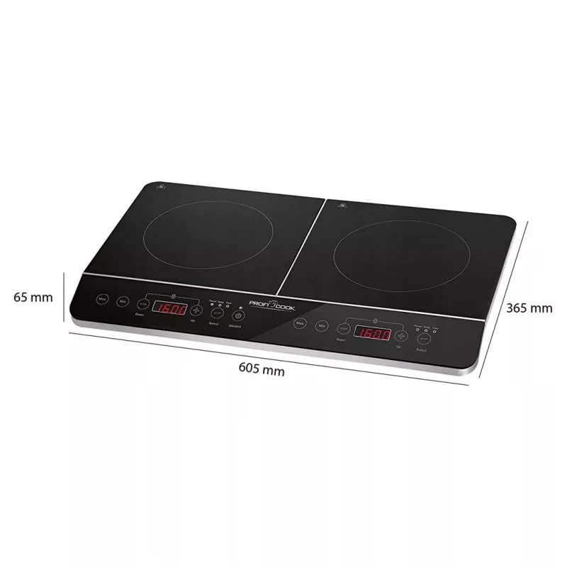 PROFI COOK PC-DKI 1067 indukcinė kaitlentė, 3500W, 2 kaitvietės, juoda