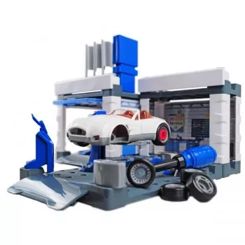Bosch serviso stotelė su automobiliu ir plovykla