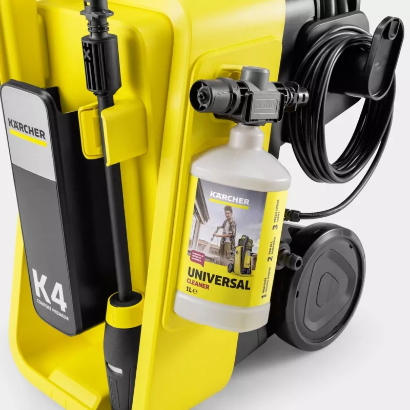 Slėginis plovimo aparatas Kärcher K 4 Comfort Premium, vertikalus, elektrinis, 420 l/h, geltona