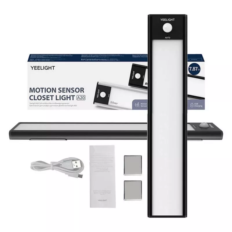 Spintos jutiklinis šviestuvas Yeelight A20 20 cm 1,2 W – baterijomis maitinamas PIR LED, 100 lm, 4000 K, įkraunamas per USB-C