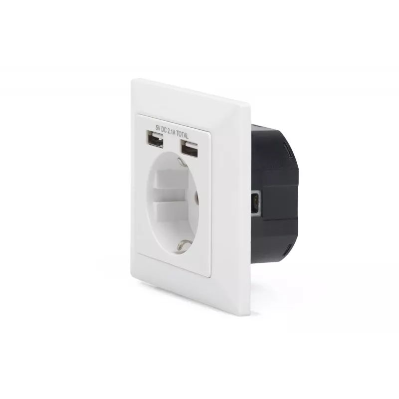 Apsauginis lizdas įmontuojamas Digitus DA-70613 su 2 USB prievadais