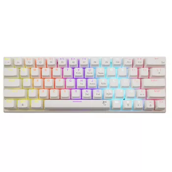 Mechaninė klaviatūra White Shark Wakizashi-2 US Red Switch, TKL be skaičių bloko, balta