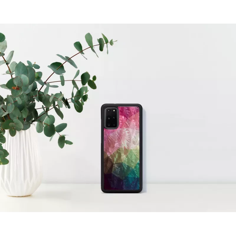 Dėklas iKins Samsung Galaxy S20+ — vandens gėlių raštas, juodas