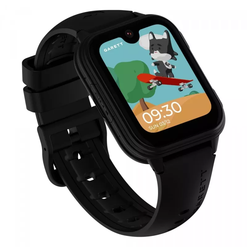 Garett Kids Vibe Ai 4G juodas – išmanusis vaikų laikrodis su 4G, GPS sekimu ir atsparumu vandeniui