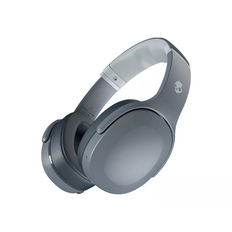 Ausinės Skullcandy Crusher Evo — laidinės ir belaidės, pilkos, 40 h atkūrimas, USB-C, AUX, sulankstomos