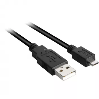 USB 2.0 laidas, USB-A kištukas > Micro-USB kištukas (juodas, 2,0 metro)