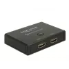 DeLock HDMI 2–1 jungiklis dvikryptis 4K 60 Hz – vaizdo/garso perjungiklis – 2 x HDMI – stalinis