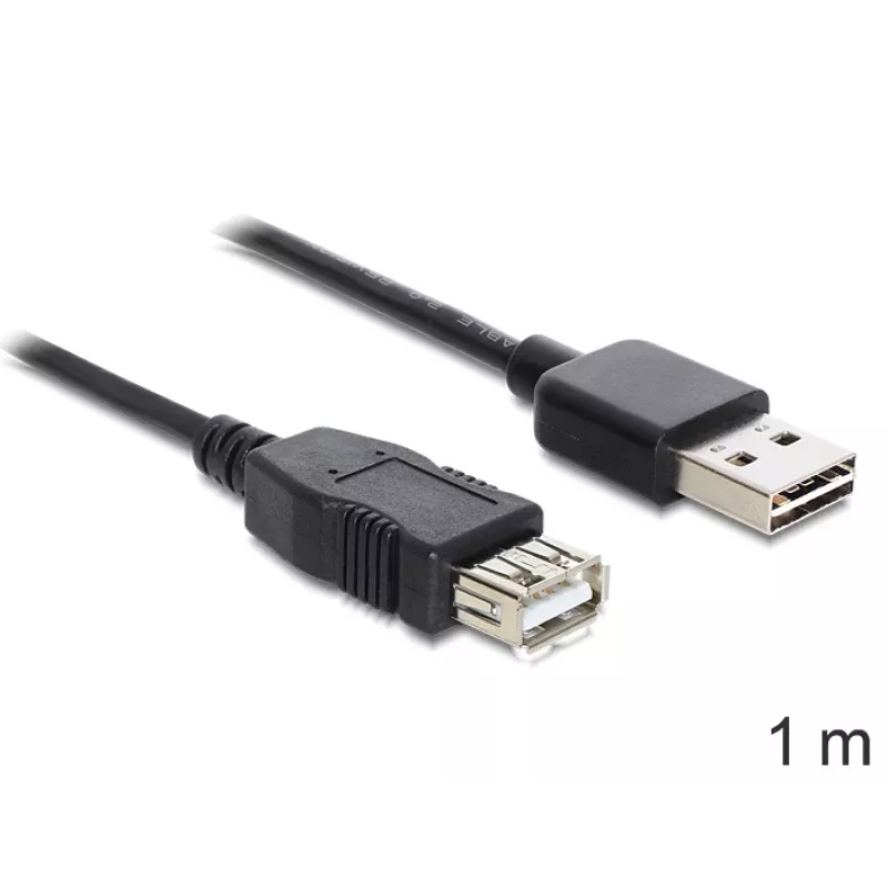 USB laidas DeLOCK EASY-USB 2.0-A 1 m juodas