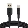 BELKIN PVC USB CABLE USB-A - LIGHTNING, 1M, JUODA