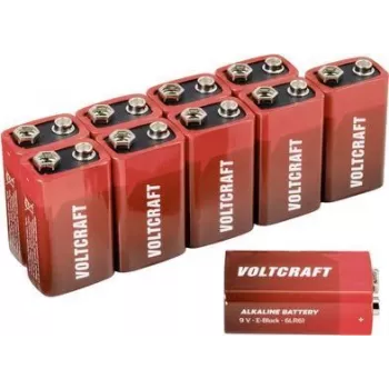 VOLTCRAFT 6LR61 9 V blokinė baterija šarminė 550 mAh 9 V 10 vnt. (VC-12629385)