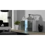 Sideboard Cama Meble SOHO S7, 120 cm, baltas/pilko blizgesio, 3 durys, 4 lentynos