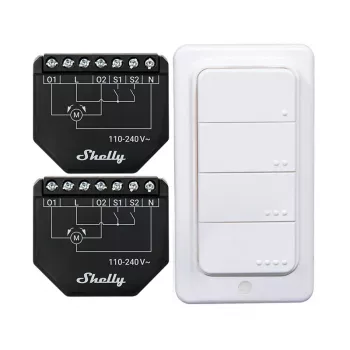 Shelly WiFi valdiklio rinkinys Shutter BLU RC Button 4 – išmanioji relė žaliuzėms ir roletams